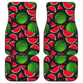 Black Watermelon Pieces Pattern Print Front and Back Car Floor Mats
