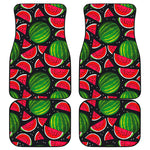 Black Watermelon Pieces Pattern Print Front and Back Car Floor Mats