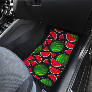 Black Watermelon Pieces Pattern Print Front and Back Car Floor Mats