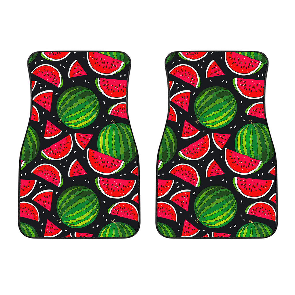 Black Watermelon Pieces Pattern Print Front Car Floor Mats