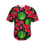 Black Watermelon Pieces Pattern Print Men's Baseball Jersey