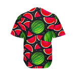 Black Watermelon Pieces Pattern Print Men's Baseball Jersey