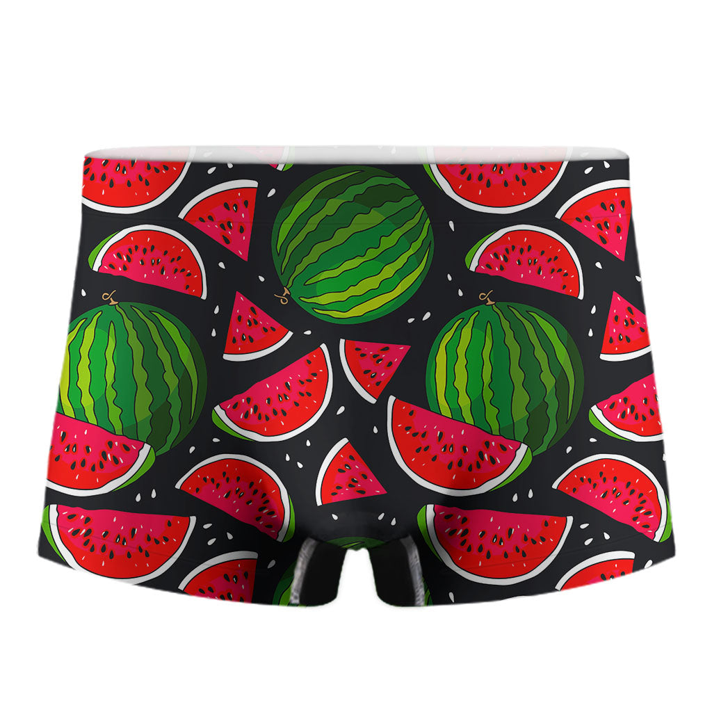 Black Watermelon Pieces Pattern Print Men's Boxer Briefs