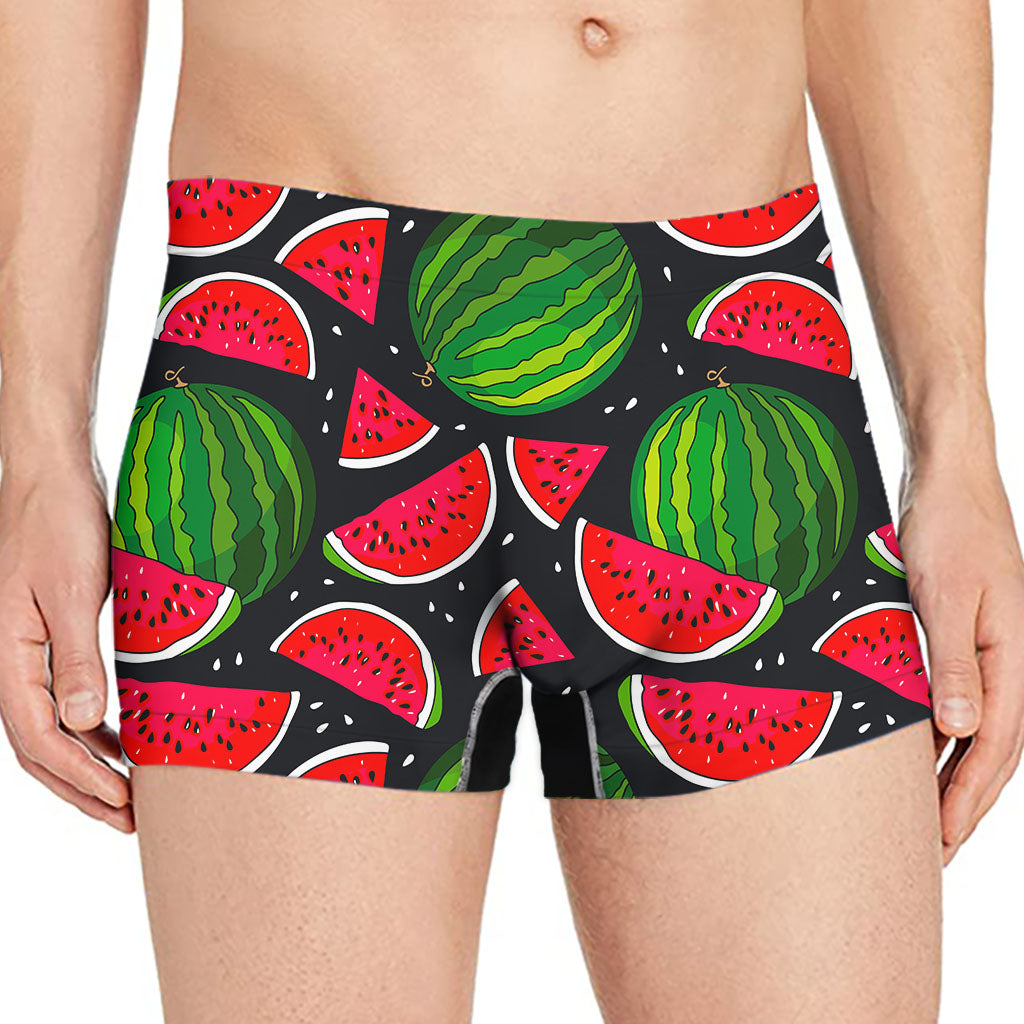 Black Watermelon Pieces Pattern Print Men's Boxer Briefs