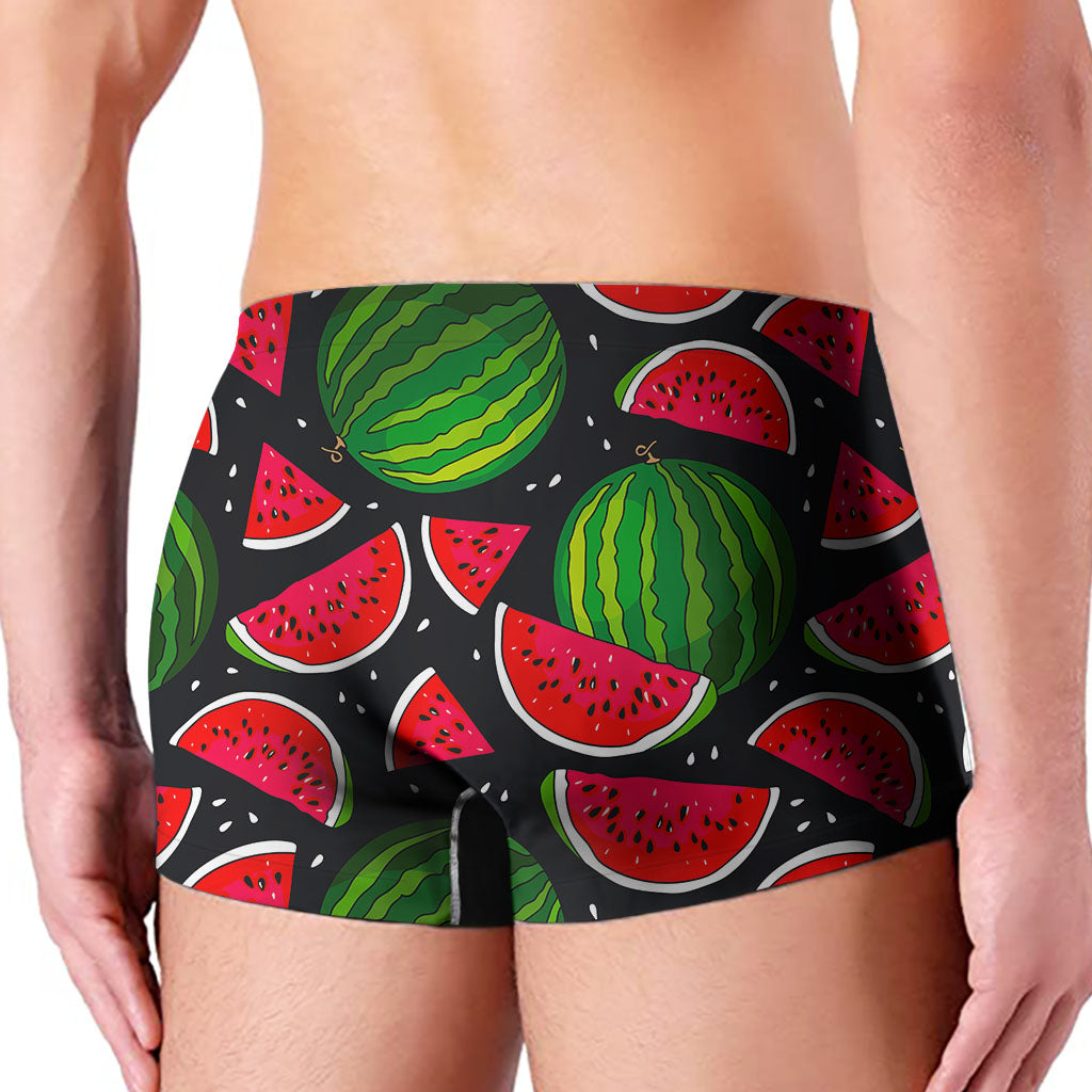 Black Watermelon Pieces Pattern Print Men's Boxer Briefs