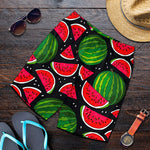 Black Watermelon Pieces Pattern Print Men's Shorts