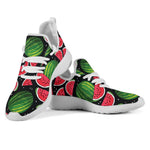 Black Watermelon Pieces Pattern Print Mesh Knit Shoes GearFrost