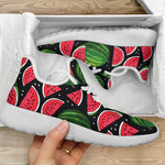 Black Watermelon Pieces Pattern Print Mesh Knit Shoes GearFrost