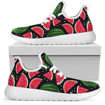 Black Watermelon Pieces Pattern Print Mesh Knit Shoes GearFrost