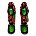Black Watermelon Pieces Pattern Print Muay Thai Shin Guards