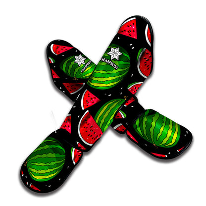 Black Watermelon Pieces Pattern Print Muay Thai Shin Guard