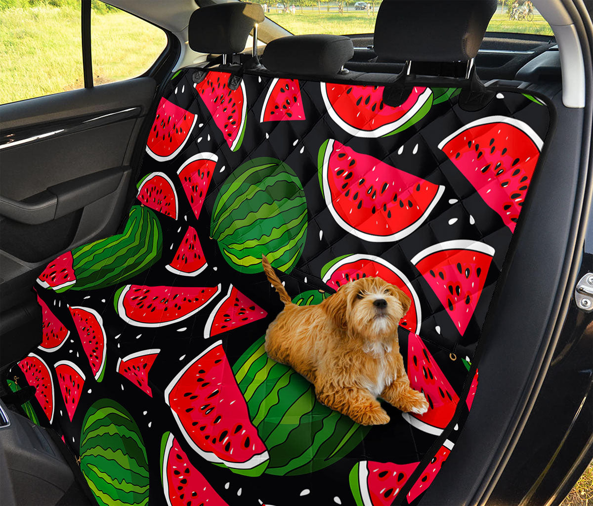 Black Watermelon Pieces Pattern Print Pet Car Back Seat Cover