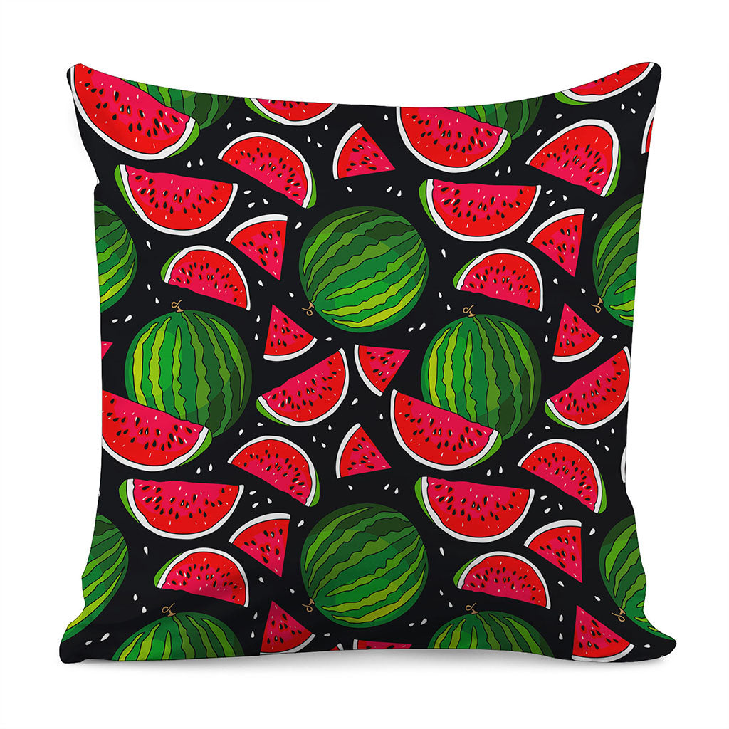 Black Watermelon Pieces Pattern Print Pillow Cover