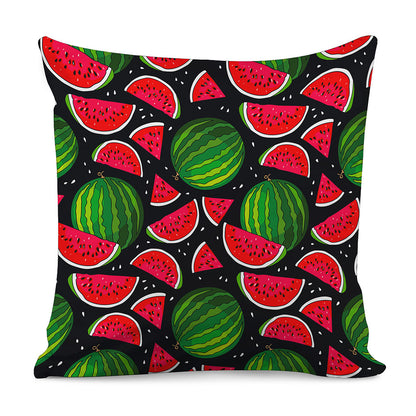 Black Watermelon Pieces Pattern Print Pillow Cover