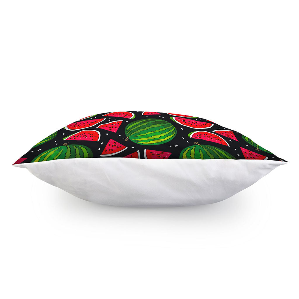 Black Watermelon Pieces Pattern Print Pillow Cover