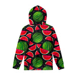 Black Watermelon Pieces Pattern Print Pullover Hoodie