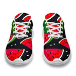 Black Watermelon Pieces Pattern Print Sport Shoes GearFrost