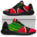 Black Watermelon Pieces Pattern Print Walking Shoes