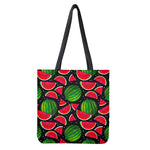 Black Watermelon Pieces Pattern Print Tote Bag