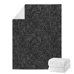 Black Western Damask Floral Print Blanket