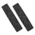 Black Western Damask Floral Print Car Seat Belt Covers