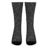 Black Western Damask Floral Print Crew Socks