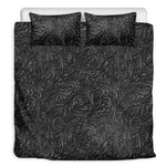 Black Western Damask Floral Print Duvet Cover Bedding Set