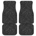 Black Western Damask Floral Print Front and Back Car Floor Mats
