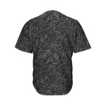 Black Western Damask Floral Print Men's Baseball Jersey