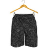 Black Western Damask Floral Print Men's Shorts