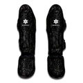 Black Western Damask Floral Print Muay Thai Shin Guards