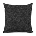 Black Western Damask Floral Print Pillow Cover