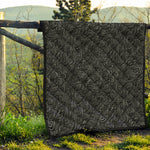 Black Western Damask Floral Print Quilt