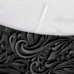 Black Western Damask Floral Print Sofa Cover