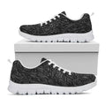 Black Western Damask Floral Print White Running Shoes