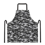 Black White And Grey Digital Camo Print Apron