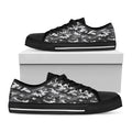 Black White And Grey Digital Camo Print Black Low Top Sneakers