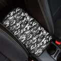 Black White And Grey Digital Camo Print Car Center Console Cover