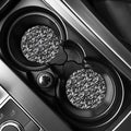 Black White And Grey Digital Camo Print Car Coasters