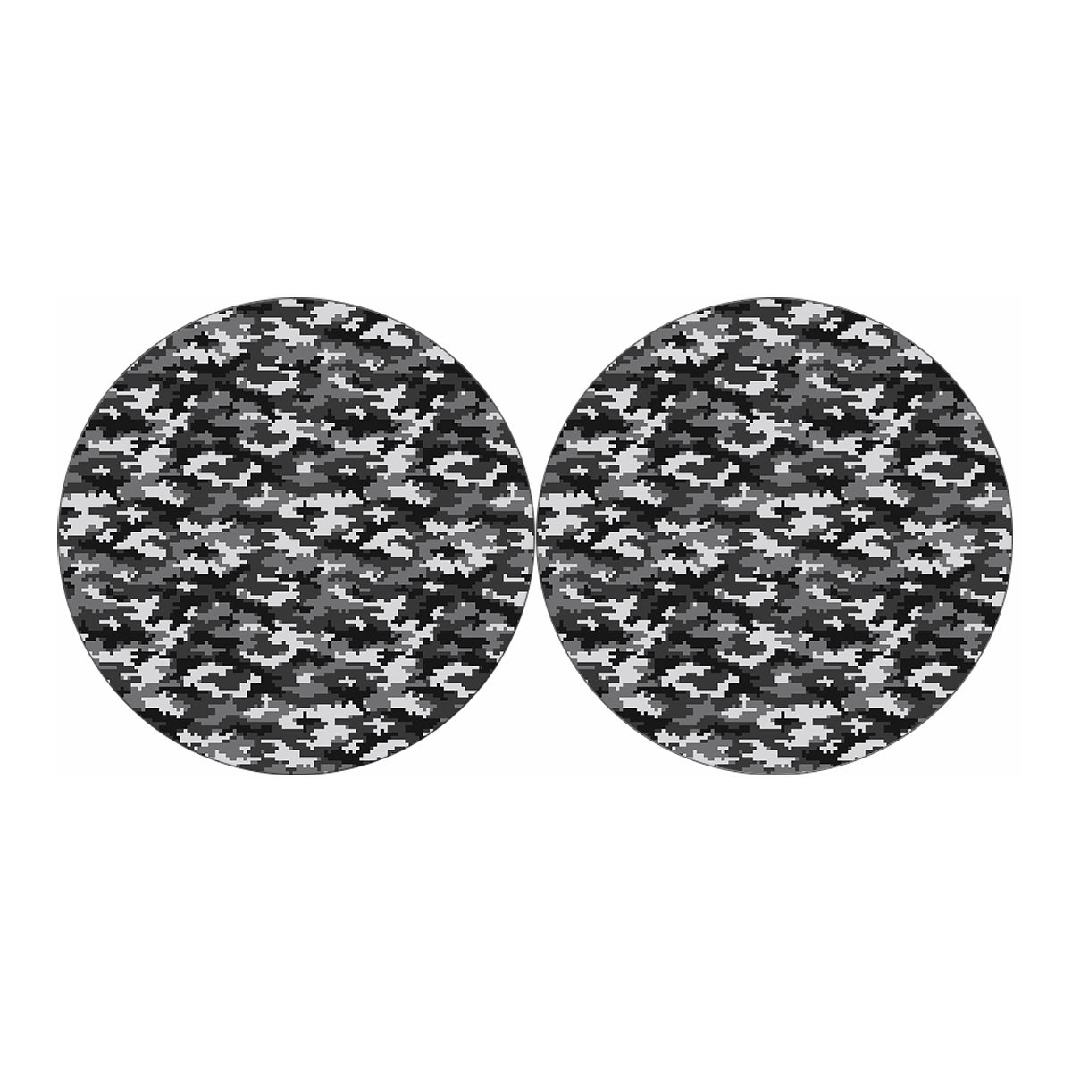 Black White And Grey Digital Camo Print Car Coasters