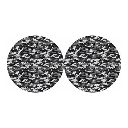 Black White And Grey Digital Camo Print Car Coasters