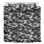 Black White And Grey Digital Camo Print Duvet Cover Bedding Set