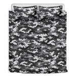 Black White And Grey Digital Camo Print Duvet Cover Bedding Set