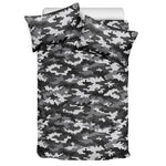 Black White And Grey Digital Camo Print Duvet Cover Bedding Set
