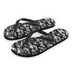 Black White And Grey Digital Camo Print Flip Flops