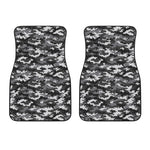 Black White And Grey Digital Camo Print Front Car Floor Mats