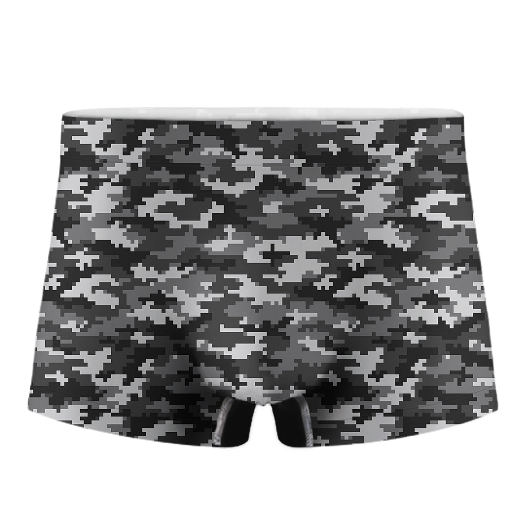 Black White And Grey Digital Camo Print Men's Boxer Briefs