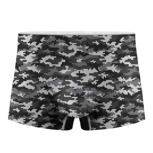 Black White And Grey Digital Camo Print Men's Boxer Briefs