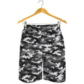 Black White And Grey Digital Camo Print Men's Shorts