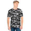 Black White And Grey Digital Camo Print Men's T-Shirt